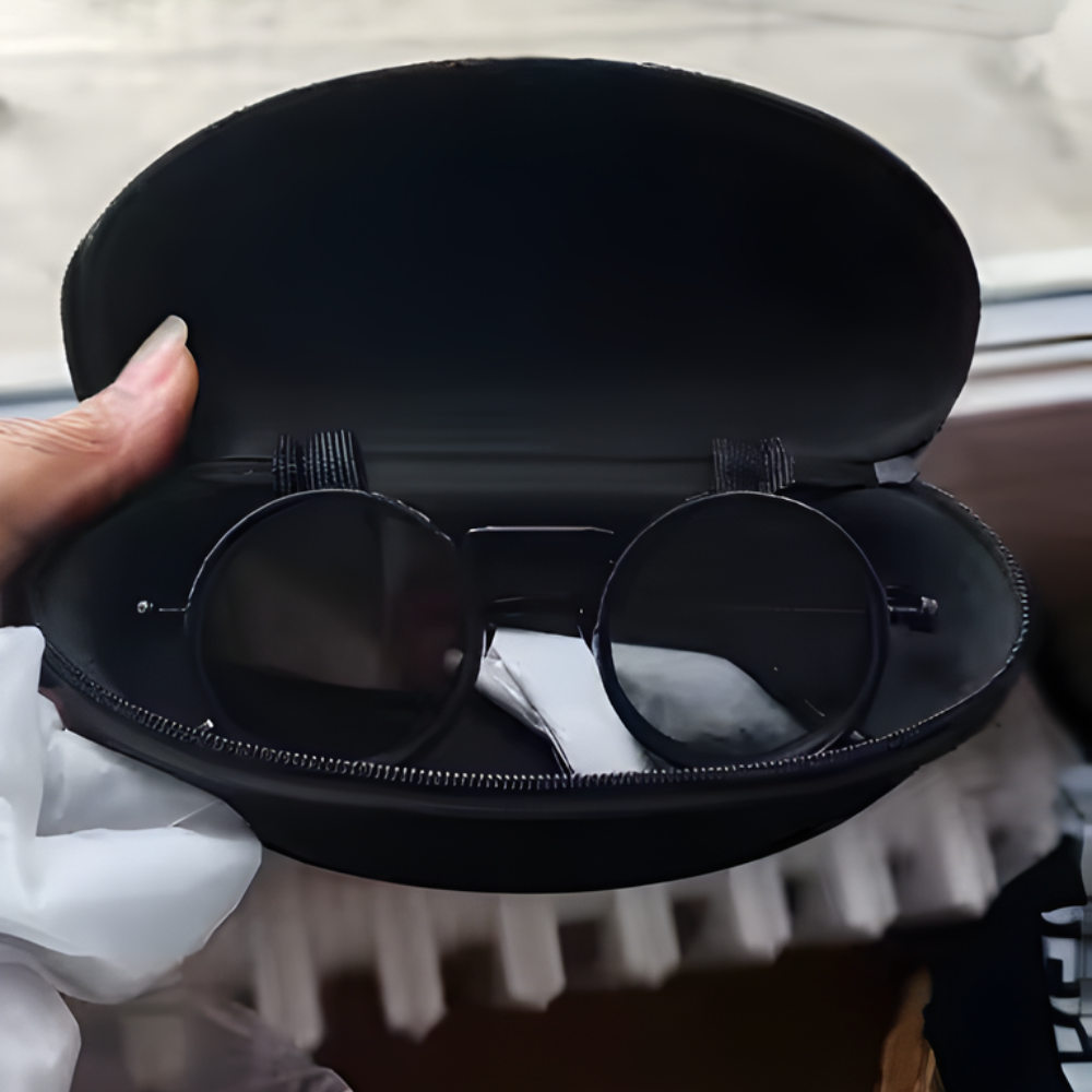 Round Adjustable Frame Steampunk Polarized Sunglasses