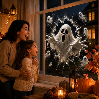 🎃 2026 Halloween Window Decals – 3D Crack Glass Spooky Decorations for a Haunted Halloween Scene