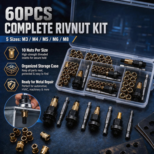 ⏰️Flash Sale 50% OFF💥Carbon steel rivet nut set (including M3–M8 sizes)&60PCS Set