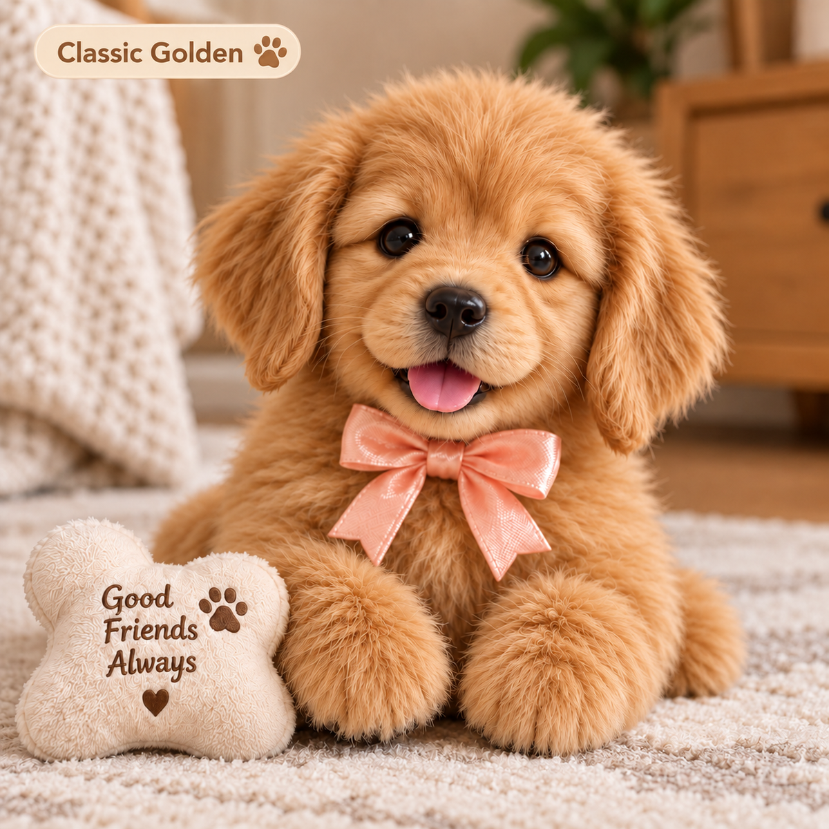 🎁🐶 HOT SALE 49% OFF – Lifelike Robotic Golden Retriever Puppy | The Cutest Christmas Gift ✨🎄