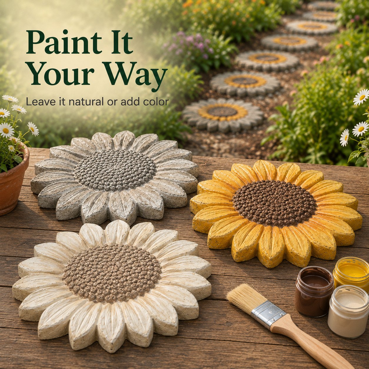 💥 LAST DAY 49% OFF - 🌻 Reusable Sunflower Stepping Stone Mold (📦Buy 3 Free Shipping) - 🧙‍♂️ Gnome / Diameter: 15 in