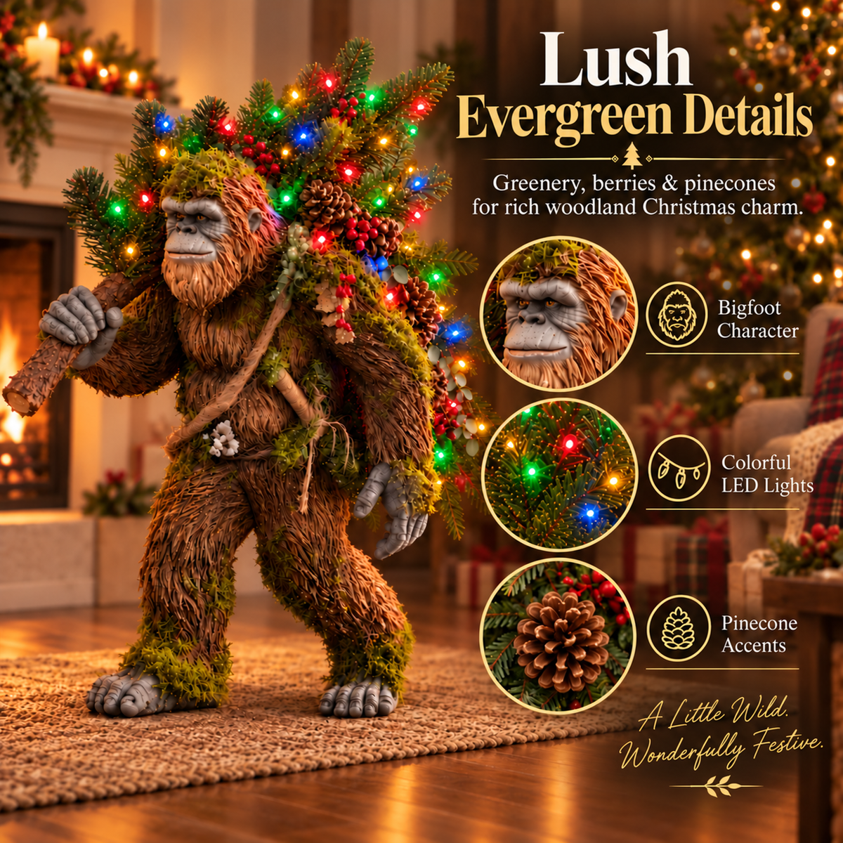 🎄2027 Woodland Bigfoot – Lighted Christmas Porch Decor