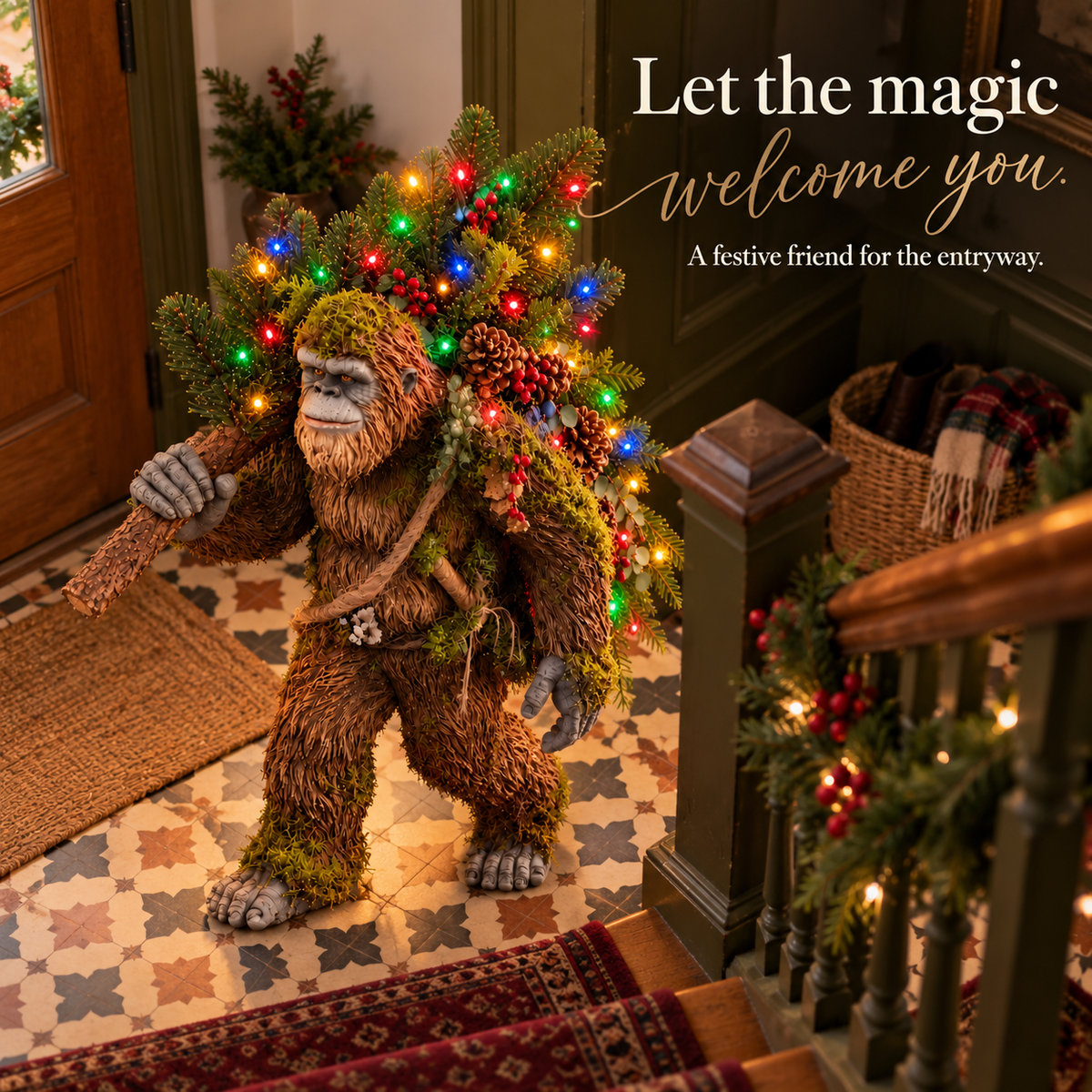 🎄2027 Woodland Bigfoot – Lighted Christmas Porch Decor