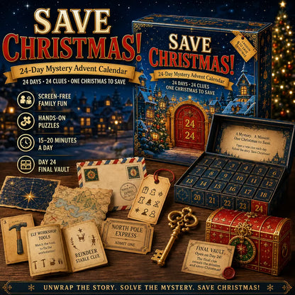⏳ Last Day 50% OFF – 🎁✨ 24-Day Mystery Adventure Advent Calendar Collection | 24 Clues, Hands-On Puzzles & One Final Reveal