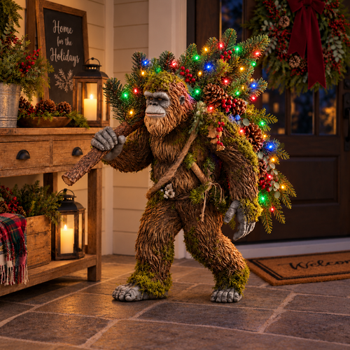 🎄2027 Woodland Bigfoot – Lighted Christmas Porch Decor