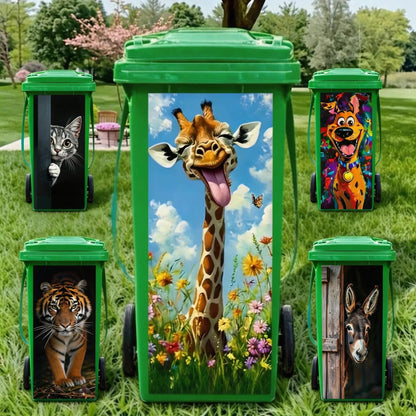 ✨Boring Trash Can? Fixed In Seconds! Creative Trash Can Sticker with Colourful Cartoon-