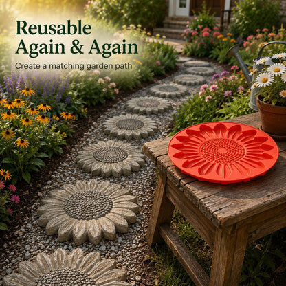 💥 LAST DAY 49% OFF - 🌻 Reusable Sunflower Stepping Stone Mold (📦Buy 3 Free Shipping) - 🧙‍♂️ Gnome / Diameter: 15 in