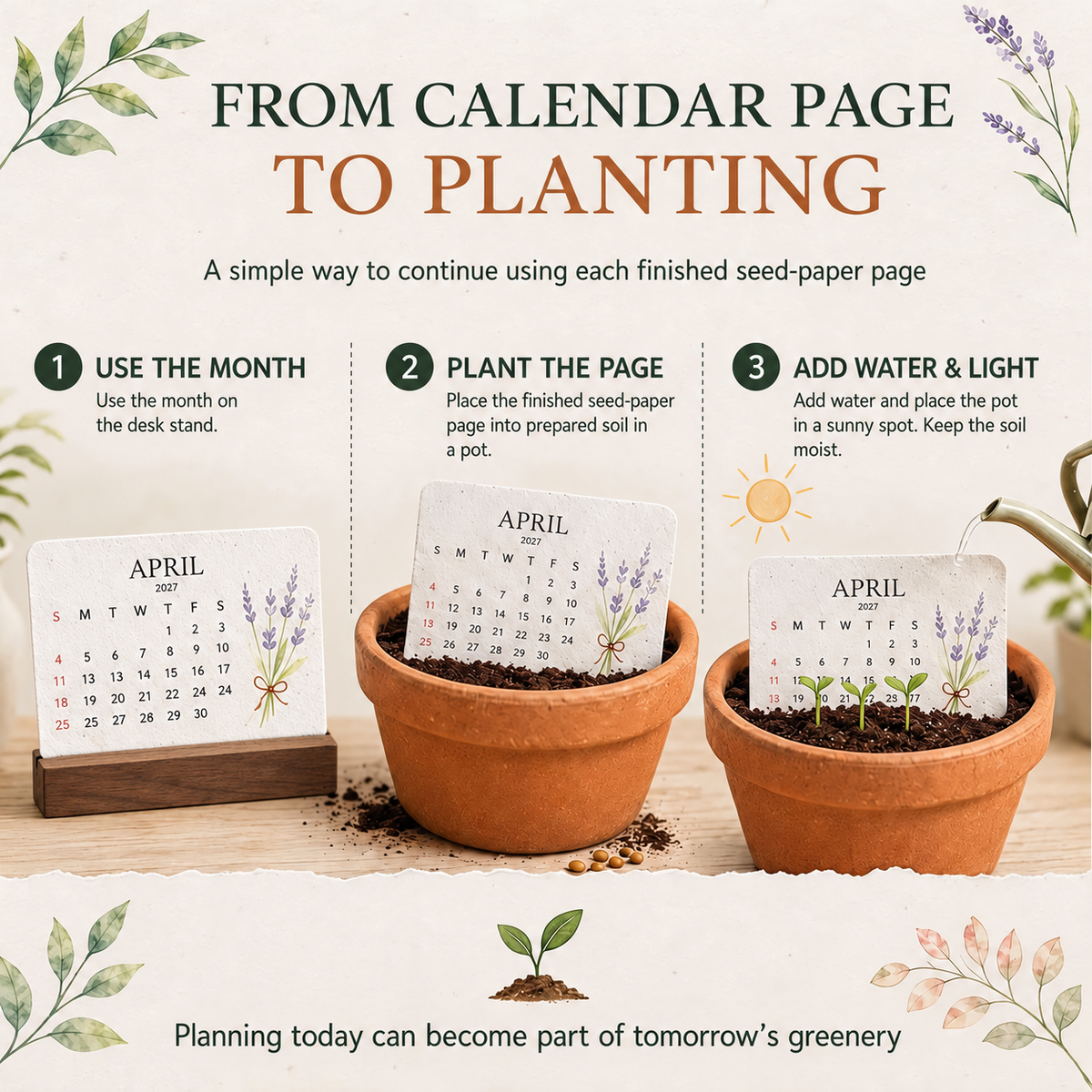 🌱Eco-Friendly Plantable 'Timeless' Seed Calendar 2027 ✨ Plan•Plant•Grow•Enjoy