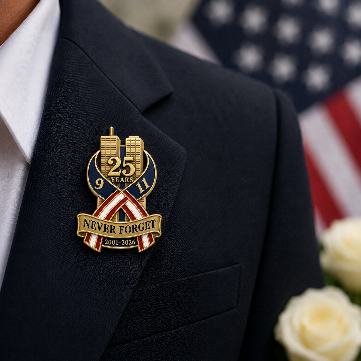 ⏰️Flash Sale 50% OFF💥9/11 Never Forget 25th Anniversary Commemorative Lapel Pin
