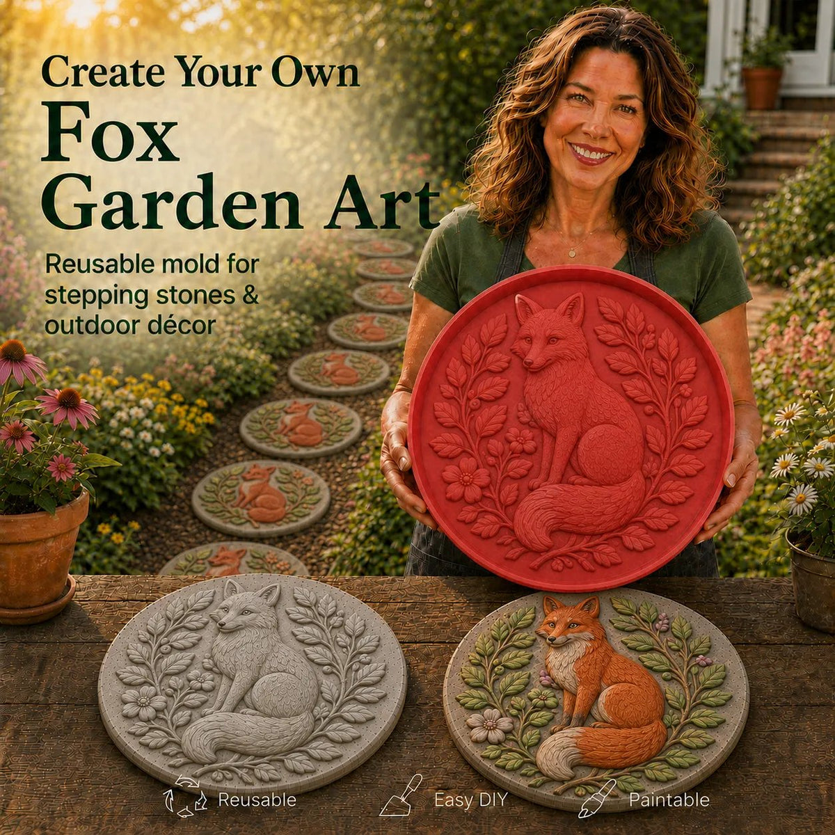 💥 LAST DAY 50% OFF-🐦Garden Art Stepping Stone Mold (📦Buy 2 Free Shipping) Diameter: 15 in