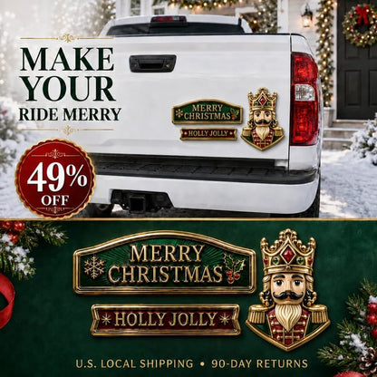 🔥 3-Piece Christmas Car Emblem Metal Badge Set – Multiple Festive Character Styles Available - 🎅 Santa Ride
