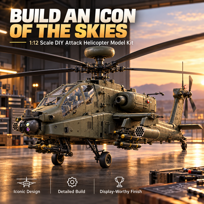 🔥LAST DAY 49% OFF🚁Apache Attack Helicopter Model Kit – Build Your Own Military Aviation Legend