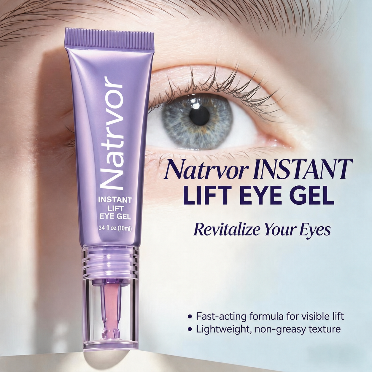 💥75K+ SOLD💕Natrvor Instant Lift Eye Gel – Smooth Wrinkles & Reduce the Look of Under-Eye Bags 👁️💜