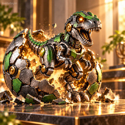 🔥Hot Sale 49%🦖 Mechanical T-Rex Egg – From Mysterious Egg to Mighty Robotic Dinosaur! 🥚⚙️✨