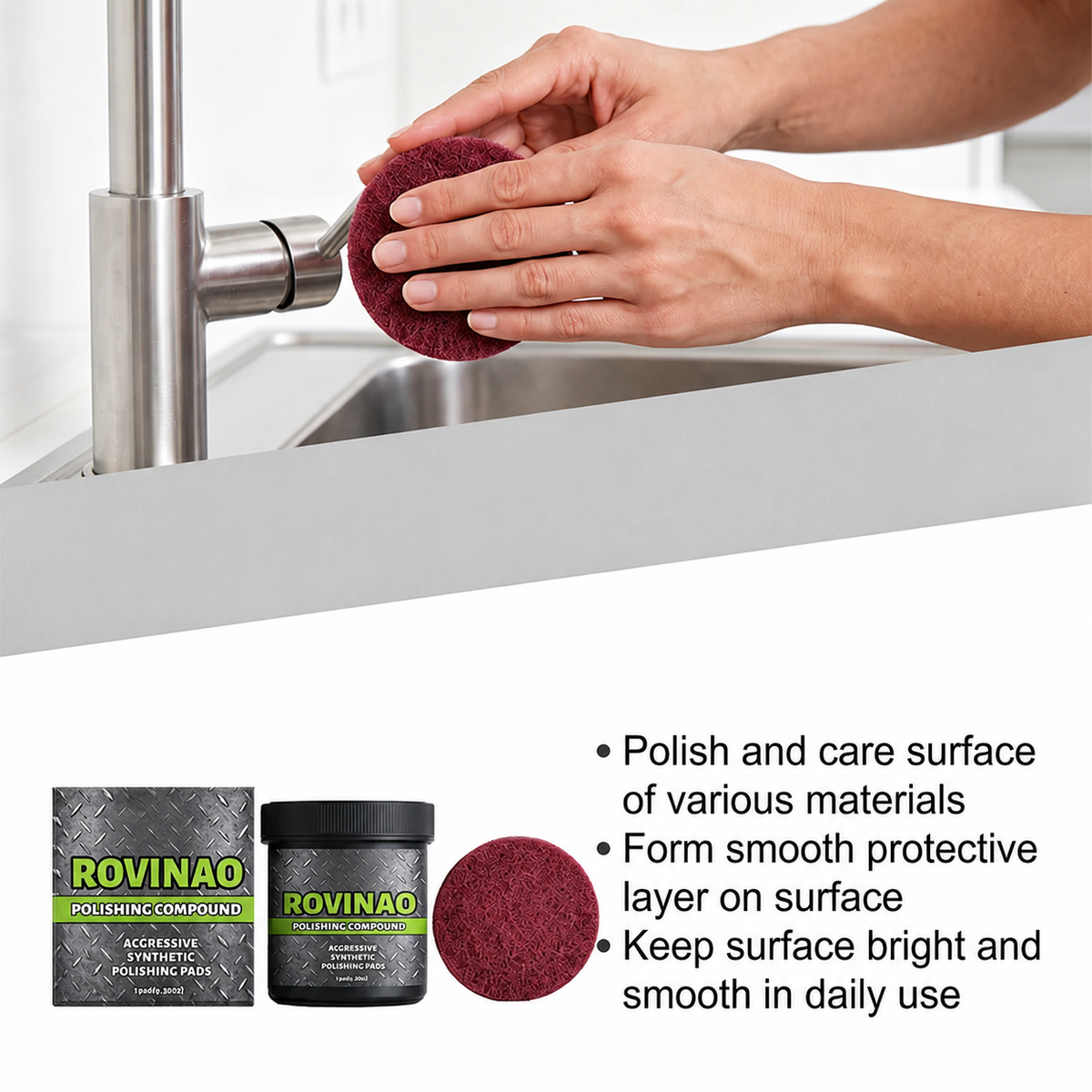 ✨🔧All-in-one polish for surface restoration with polishing cloth🛠️💎100g