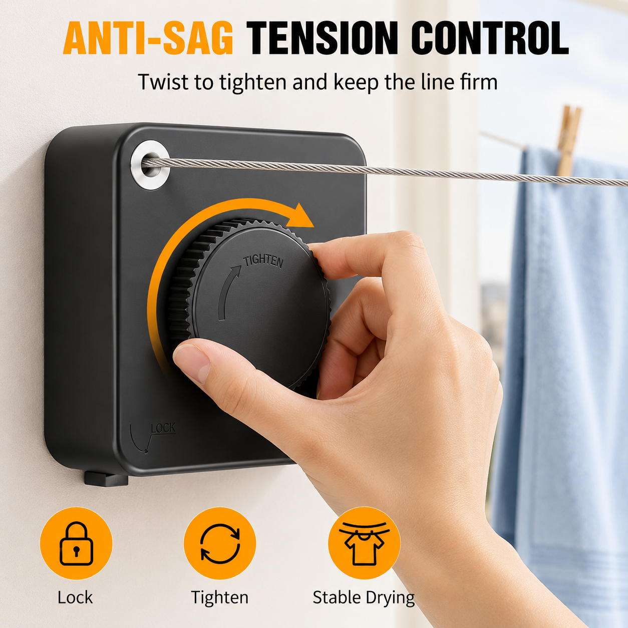 🔥55%OFF TODAY🧺 Retractable Stainless Steel Clothesline – Dry More, Save Space