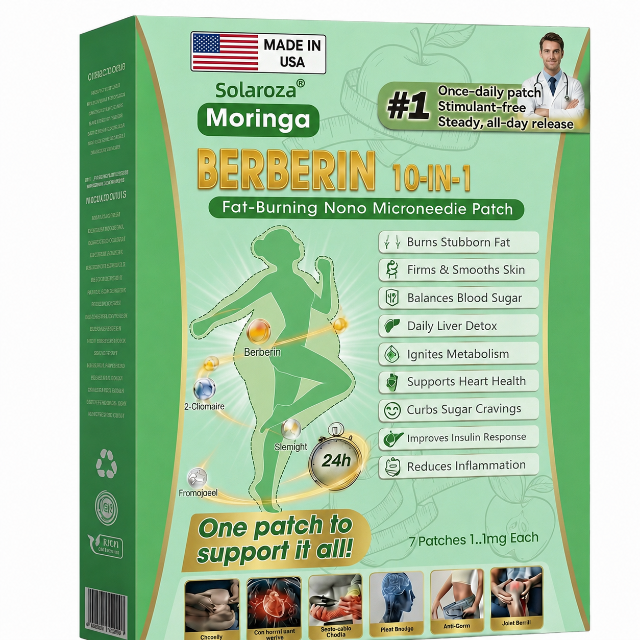 Official Solaroza® Centre | High-Precision 10-in-1 Weight Loss Patch with Berberine