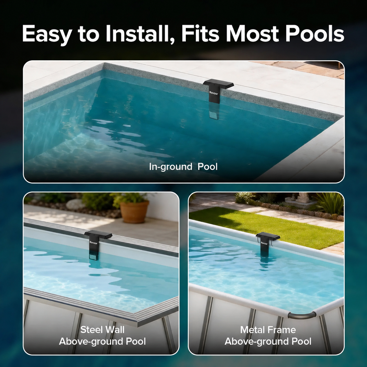 Rovzor Solar Pool Light – 20 RGB Colors, IP68 Waterproof, Magnetic Mount