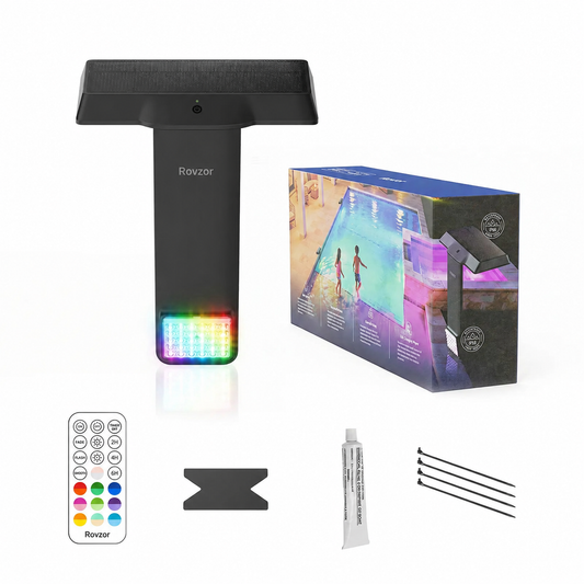 Rovzor Solar Pool Light – 20 RGB Colors, IP68 Waterproof, Magnetic Mount