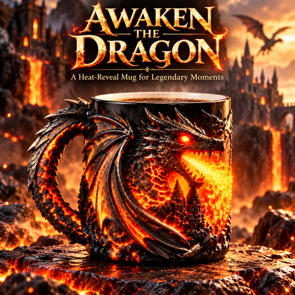 🐉🔥 3D Dragon Heat-Reveal Magic Mug – Watch the Dragon Come Alive! ☕✨