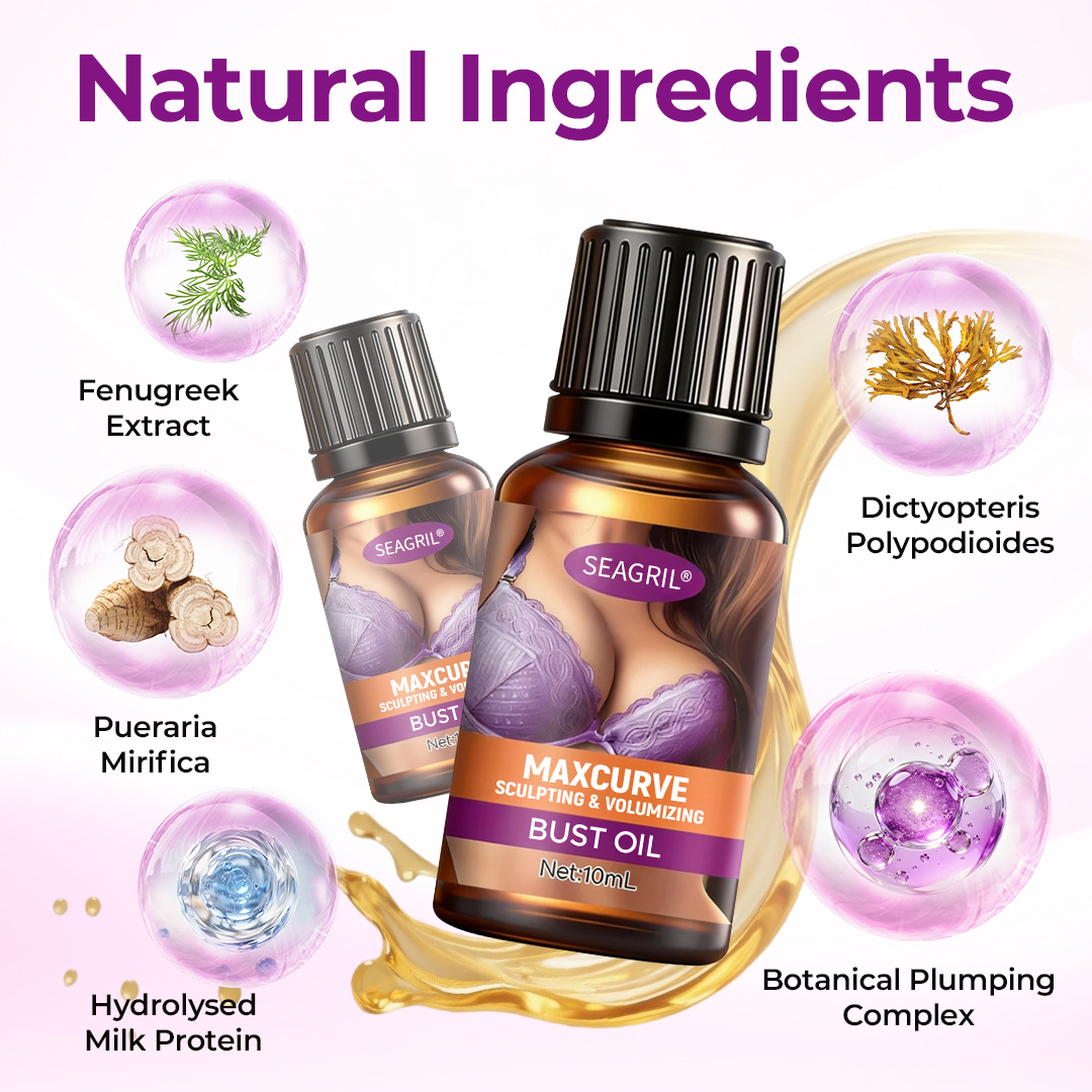 SEAGRIL MaxCurve Bust Oil 🍑 Sculpting + Volumizing Oil for Smooth, Firm Bust Skin