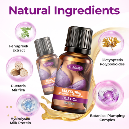 SEAGRIL MaxCurve Bust Oil 🍑 Sculpting + Volumizing Oil for Smooth, Firm Bust Skin