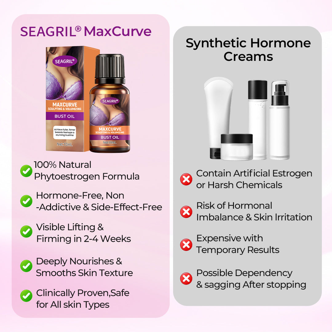 SEAGRIL MaxCurve Bust Oil 🍑 Sculpting + Volumizing Oil for Smooth, Firm Bust Skin