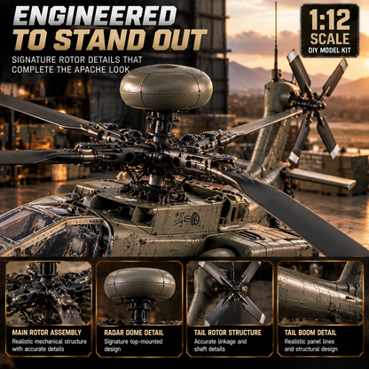 🔥LAST DAY 49% OFF🚁Apache Attack Helicopter Model Kit – Build Your Own Military Aviation Legend