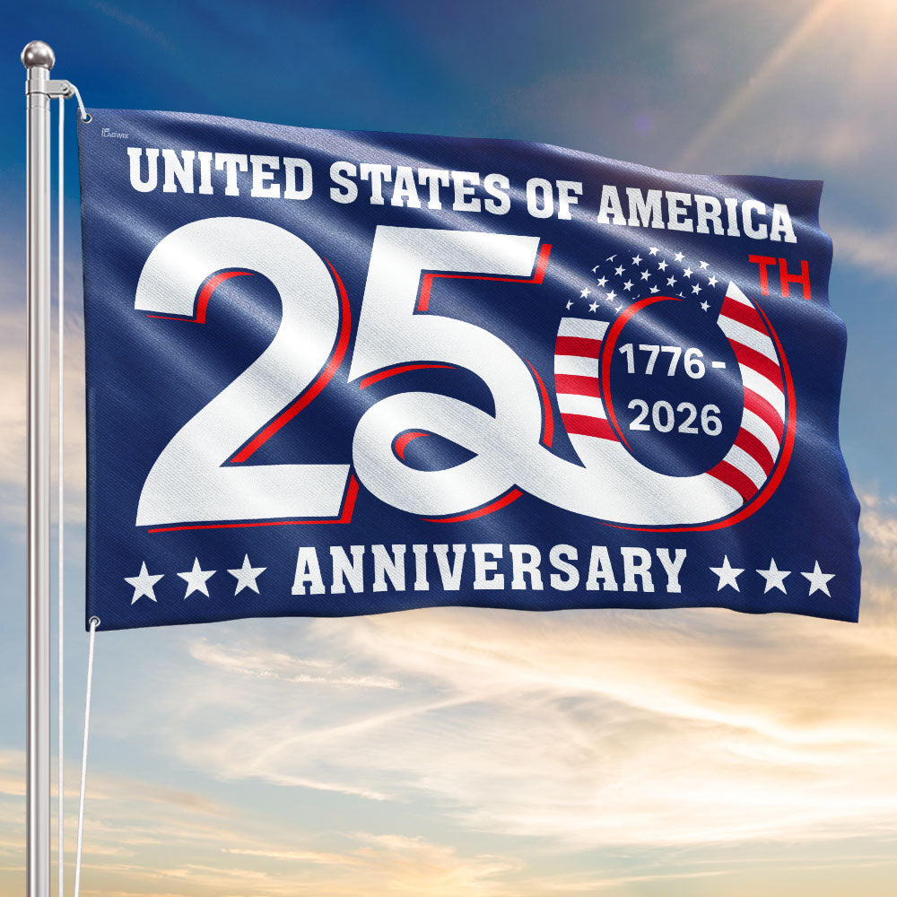 Patriotic 250th Anniversary 1776 2026 United States of America Semiquincentennial Grommet Flag 3-Day Shipping