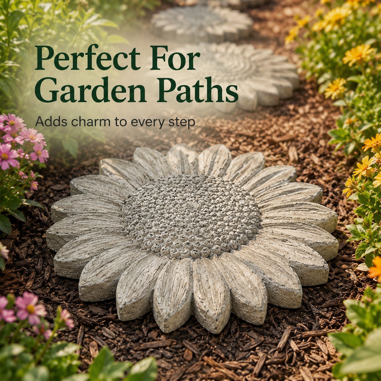 💥 LAST DAY 49% OFF - 🌻 Reusable Sunflower Stepping Stone Mold (📦Buy 3 Free Shipping) - 🧙‍♂️ Gnome / Diameter: 15 in