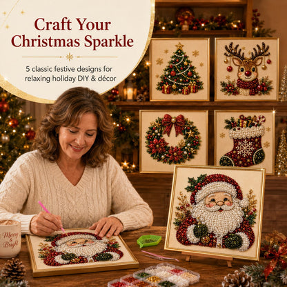 🎄Christmas Pre Sale $19.99!!⚡50K+ SOLD!🎅🧘Relaxing & Beginner-Friendly - 🎨💎DIY Christmas Pearl Art Kit