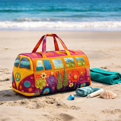 Unisex Boho Quilted Travel Bag Lightweight Weekender