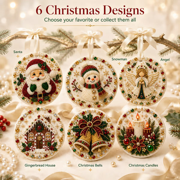 🌲✨ DIY Pearl & Gem Christmas Ornament Collection