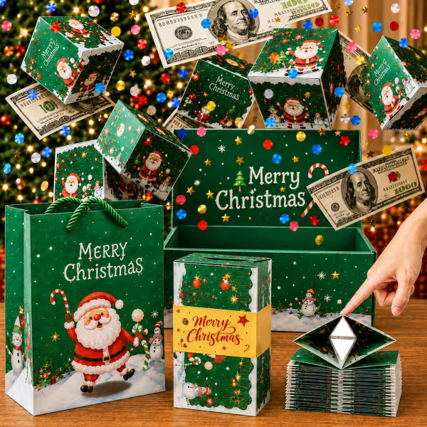🎁 LAST DAY 49% OFF – Pop-Up Surprise Gift Box | Exploding Confetti Gift Box with 6 Flying Cubes, Matching Gift Bag & Hidden Space for Cash, Jewelry or Keepsakes ✨