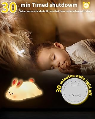 Big Face Rabbit Night Light | Soft Silicone LED Lamp for Kids & Bedroom Decor