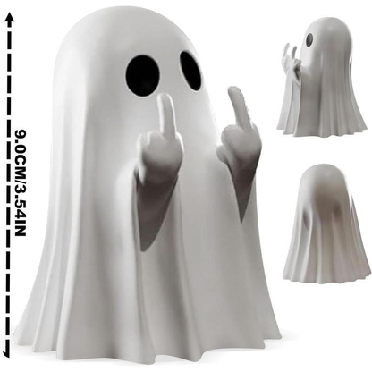 👻Halloween Ghost Figurine - Spooky Resin Middle Finger Statue🖕