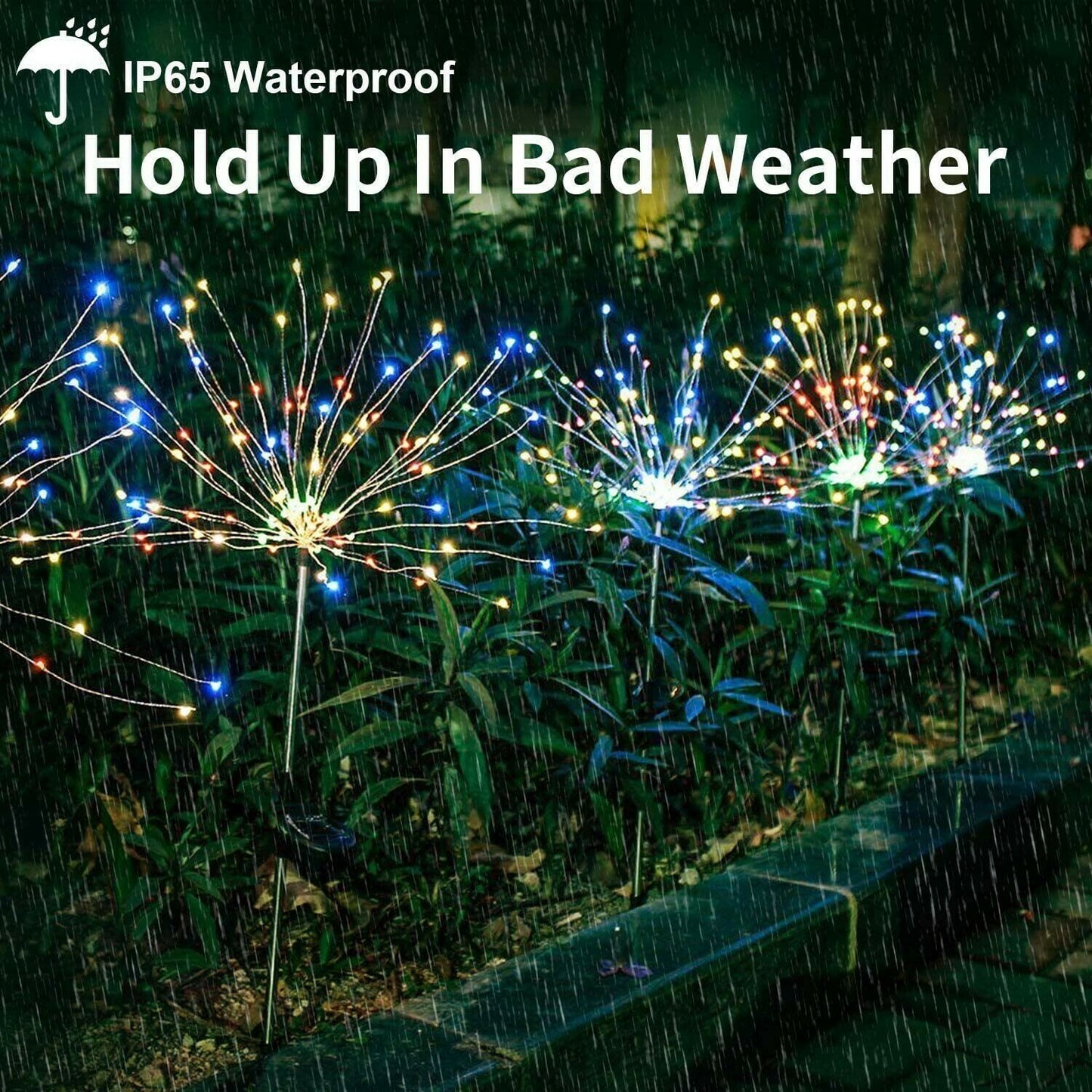 Last Day 49% OFF - Waterproof Solar Garden Fireworks Lamp
