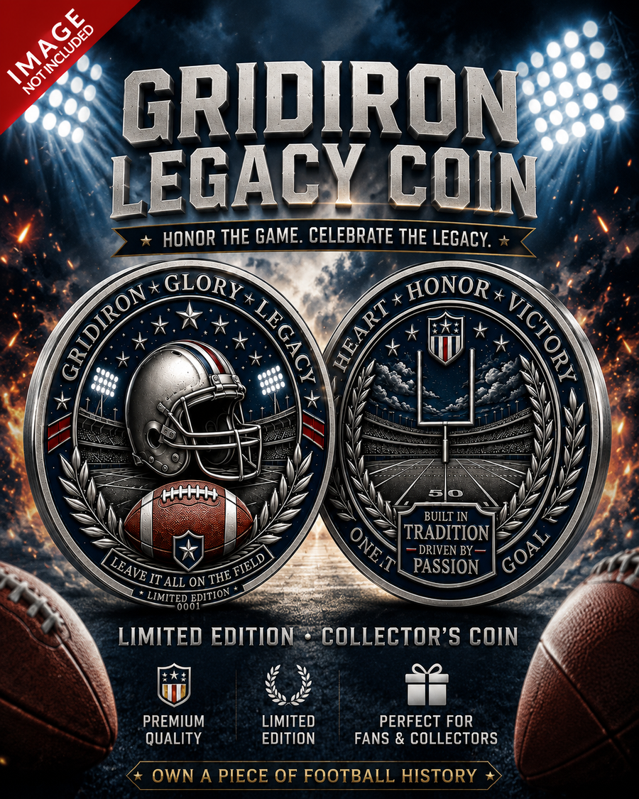 American football commemorative coin image 1 repeated