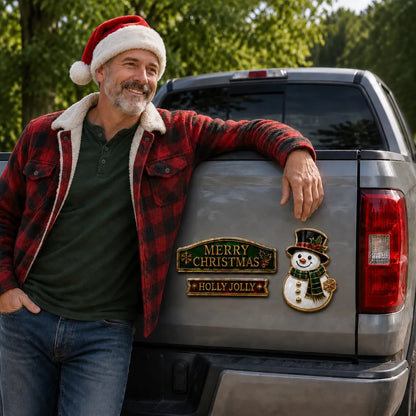 🔥 3-Piece Christmas Car Emblem Metal Badge Set – Multiple Festive Character Styles Available - 🎅 Santa Ride