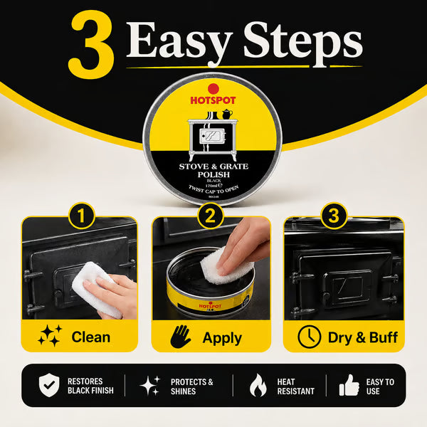 🔥Last Day 50% OFF - 🧼Hotspot Black Stove & Grate Polish – Cast Iron Restorer for Wood Stoves, Fireplaces & Grates