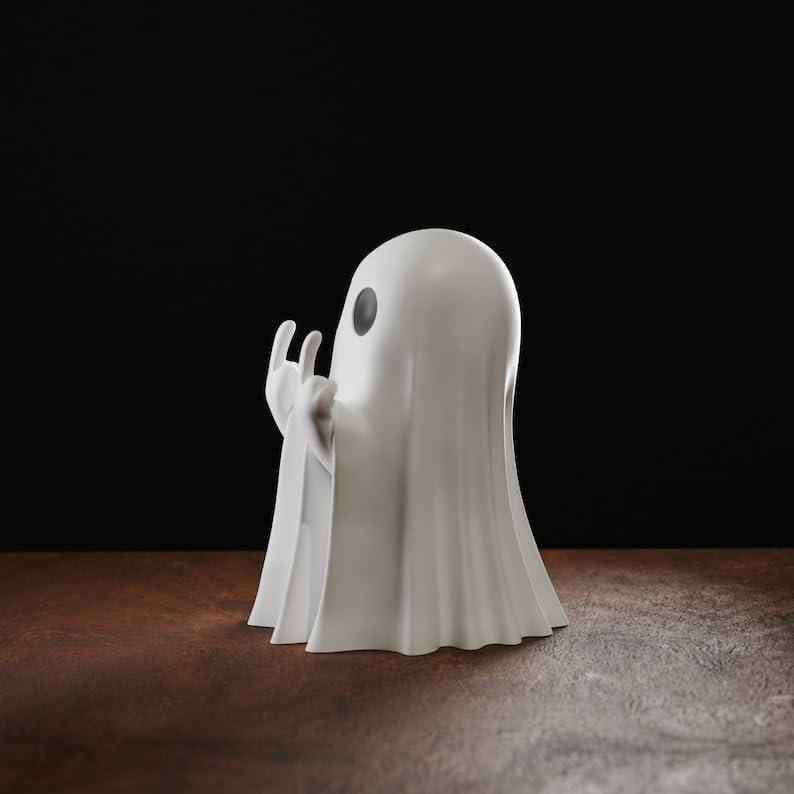 👻Halloween Ghost Figurine - Spooky Resin Middle Finger Statue🖕