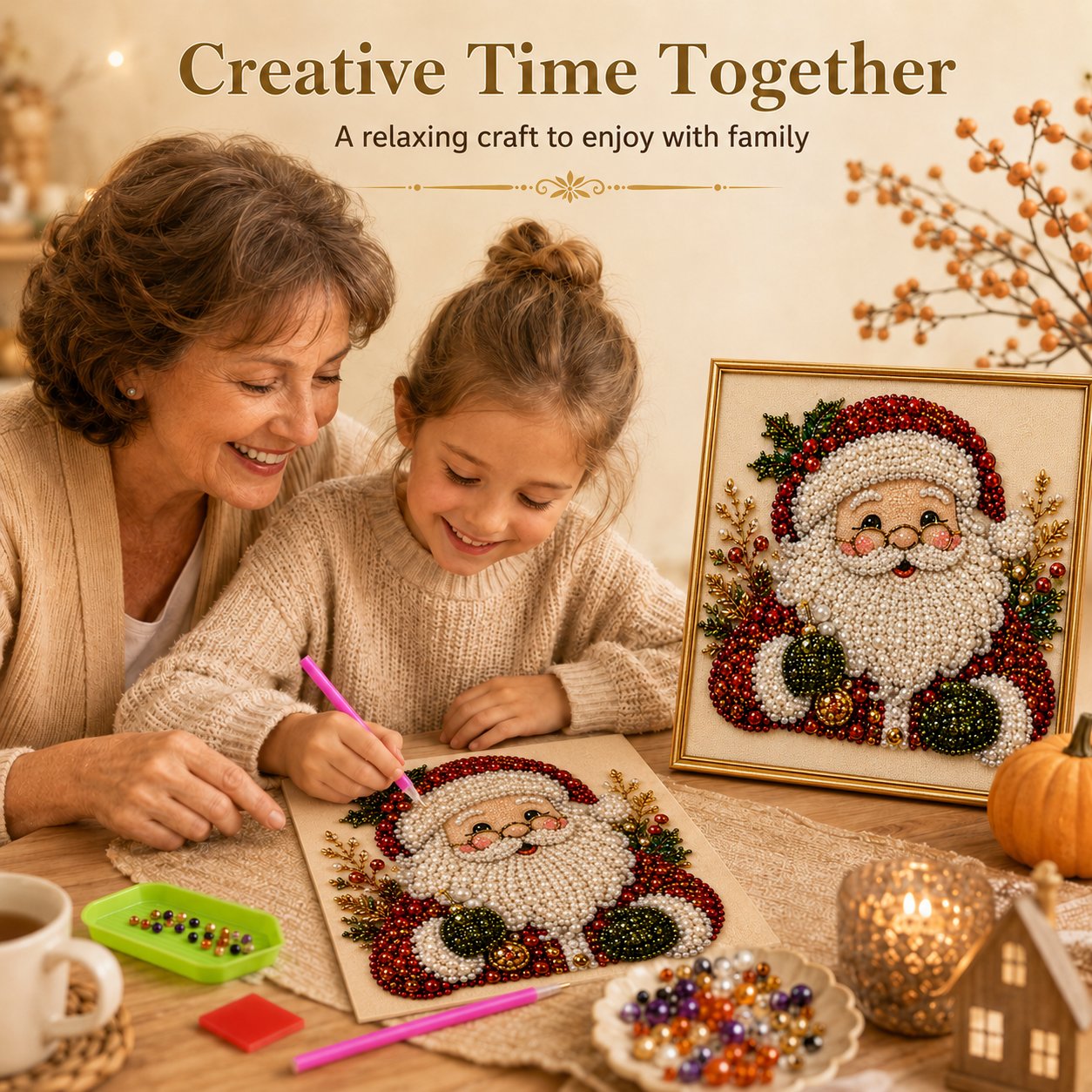 🎄Christmas Pre Sale $19.99!!⚡50K+ SOLD!🎅🧘Relaxing & Beginner-Friendly - 🎨💎DIY Christmas Pearl Art Kit