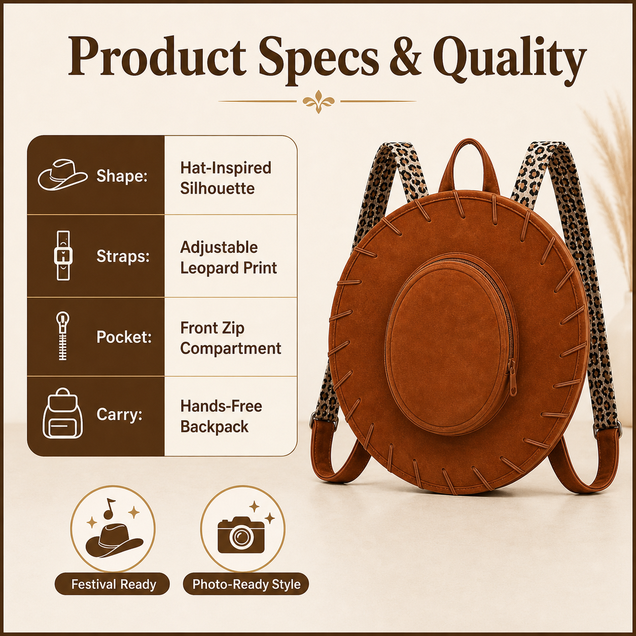 💥75K+ SOLD⚡Western Cowgirl Hat Backpack