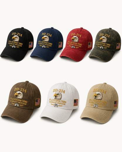🔥Today Only: FREE Collector Coin🔥| DD-214 Veteran Honor 3-Piece Gift Set – Embroidered Cap, Coin & Bracelet