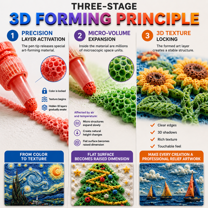 Save 50% by ordering today丨IEY® 3D Relief Art Pen – Turn Flat Drawings Into Touchable 3D Art🪄🌼