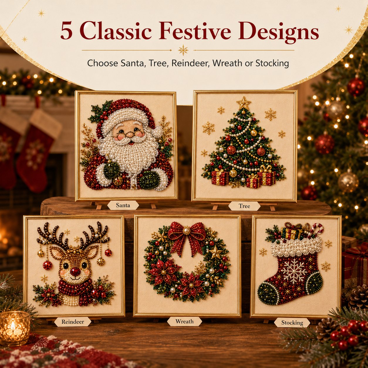 🎄Christmas Pre Sale $19.99!!⚡50K+ SOLD!🎅🧘Relaxing & Beginner-Friendly - 🎨💎DIY Christmas Pearl Art Kit