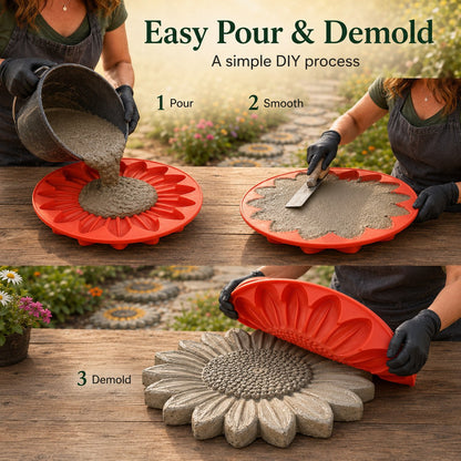 💥 LAST DAY 49% OFF - 🌻 Reusable Sunflower Stepping Stone Mold (📦Buy 3 Free Shipping) - 🧙‍♂️ Gnome / Diameter: 15 in