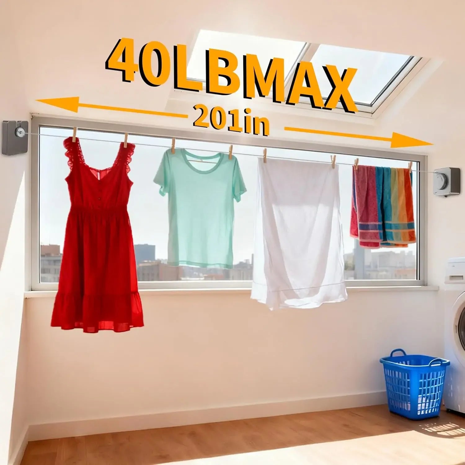 🔥55%OFF TODAY🧺 Retractable Stainless Steel Clothesline – Dry More, Save Space
