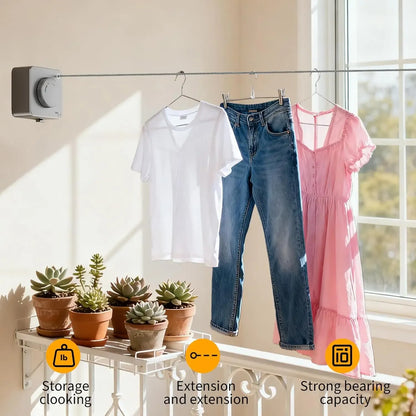 🔥55%OFF TODAY🧺 Retractable Stainless Steel Clothesline – Dry More, Save Space
