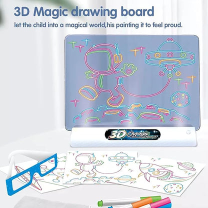 Magic 3D Drawing Board for Kids – Creative Scratch Art Painting Kit with 3D Glasses